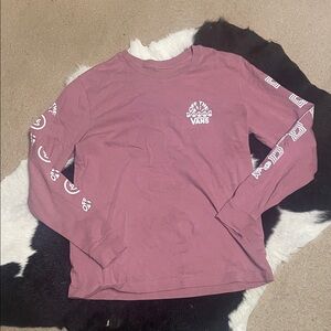 Vans Mauve Long Sleeve Tee with Sleeve Graphics